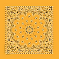 Standard Imported Gold Paisley Bandanna